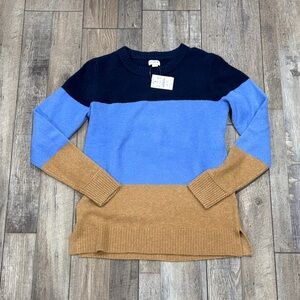 NWT! J. Crew Women's Colorblock Sweater - Navy, Blue, Tan